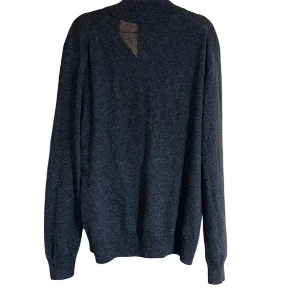Bloomingdale’s Navy Blue 100% Cashmere 1/4 Zip Pullover Size Large - Picture 4 of 8